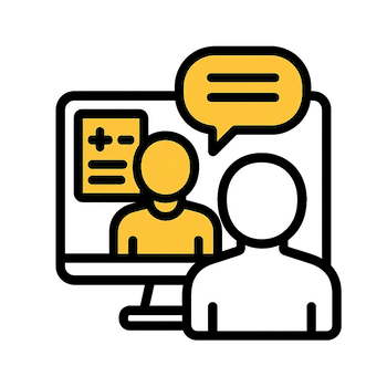 Egg donor consultation icon a step in the eggo donation process for EggCelle Donor Program.